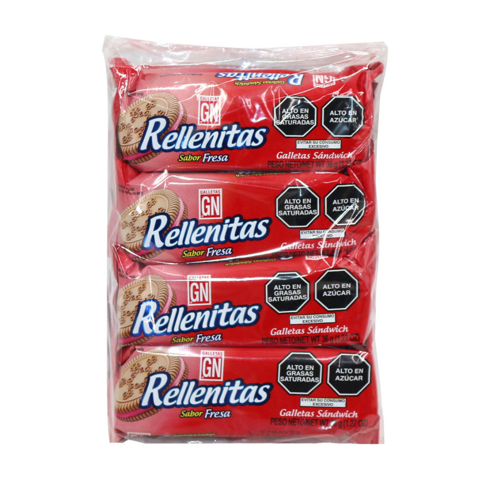 GALLETAS GN FRESA X 8UND RELLENITAS